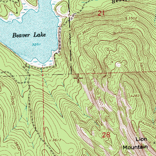 Topographic Map of Beaver Lake Fishing Access Site, MT
