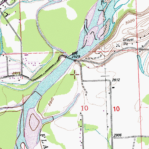Topographic Map of Old Steel Bridge Fishing Access Site, MT