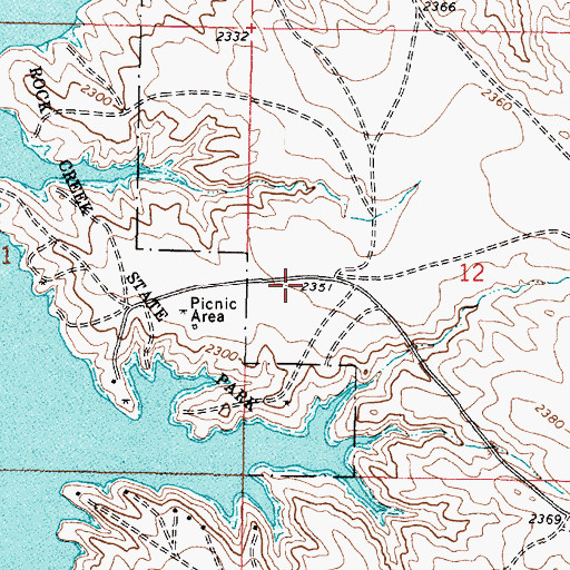 Topographic Map of Rock Creek Fishing Access Site, MT
