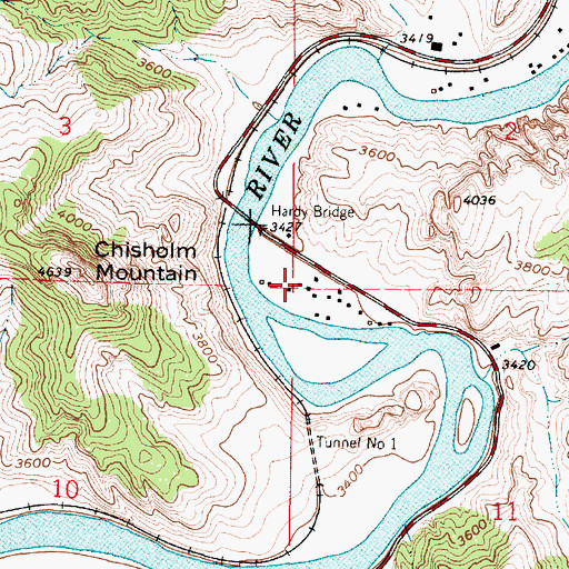 Topographic Map of Mountain Palace Fishing Access Site, MT