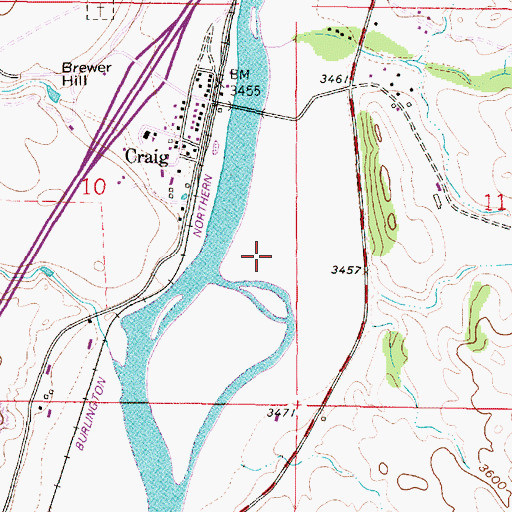 Topographic Map of Craig Fishing Access Site, MT