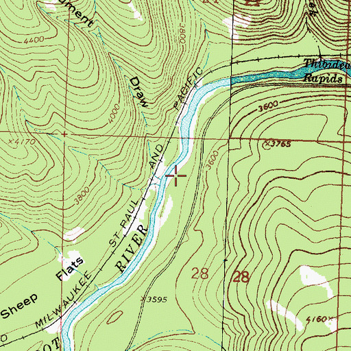 Topographic Map of Sheep Flats Fishing Access Site, MT