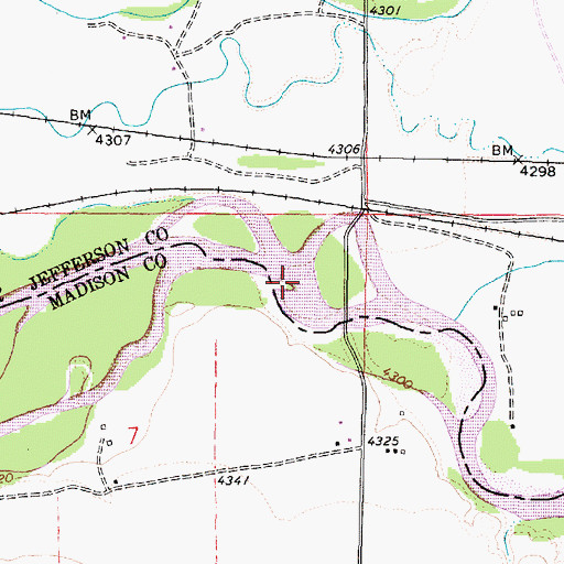 Topographic Map of Mayflower Bridge Fishing Access Site, MT