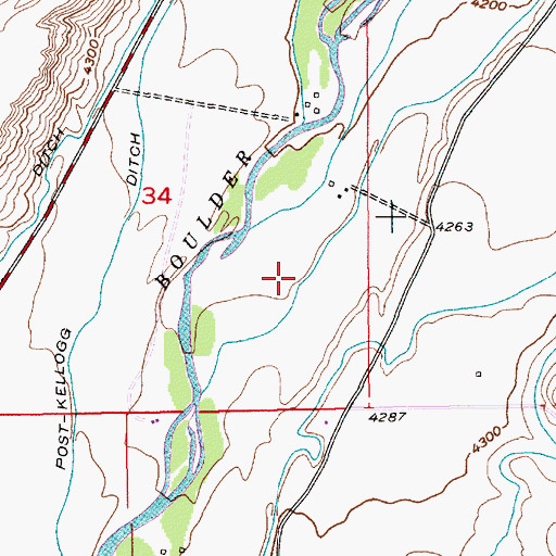 Topographic Map of Big Rock Fishing Access Site, MT