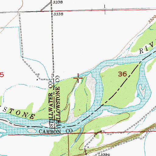 Topographic Map of Buffalo Mirage Fishing Access Site, MT