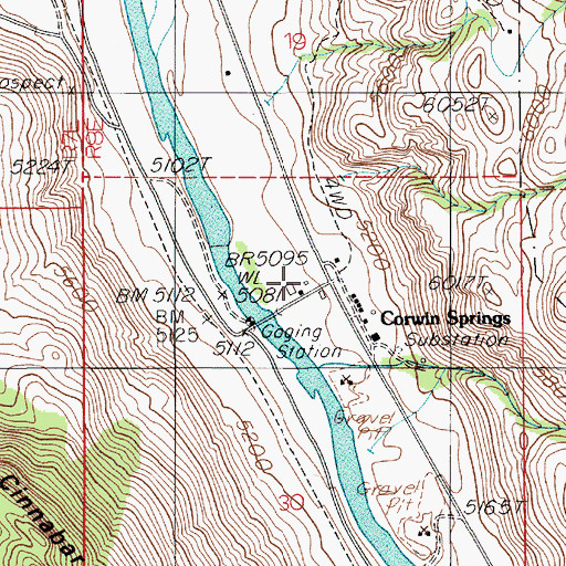 Topographic Map of Corwin Springs Fishing Access Site, MT