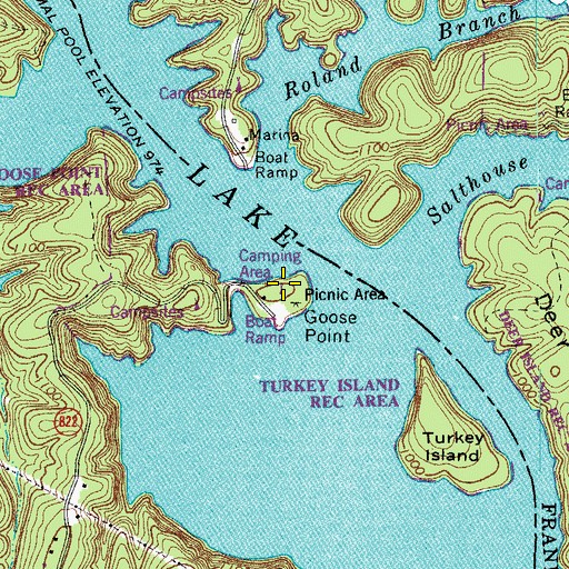 Topographic Map of Beech Point, VA