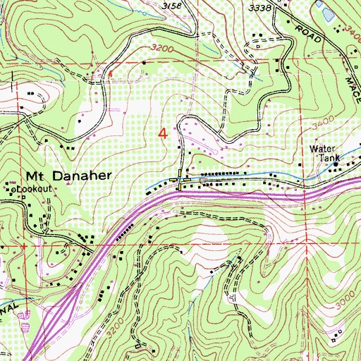 Topographic Map of Cedar Grove, CA