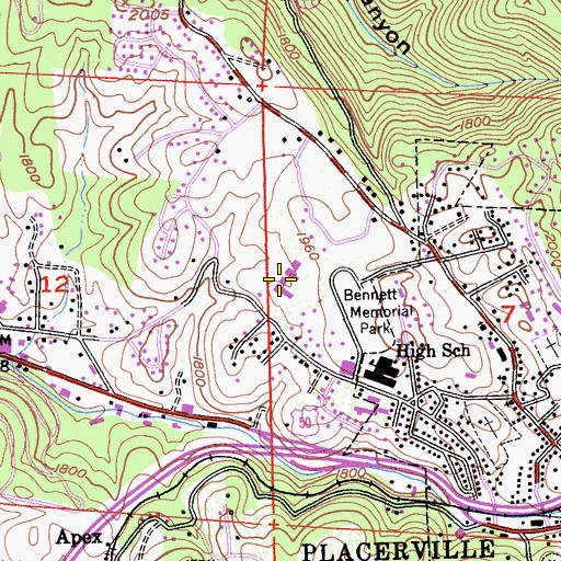 Topographic Map of Edwin Markham Middle School, CA