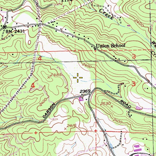 Topographic Map of Hangtown Orchards, CA