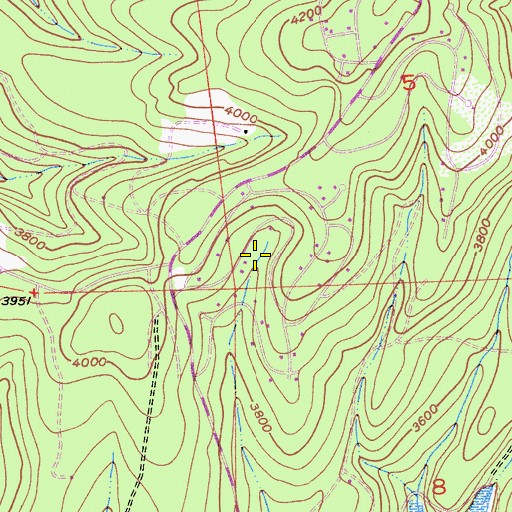 Topographic Map of Lakewood Sierra, CA