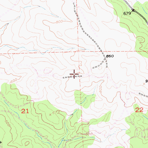 Topographic Map of Millers Hill School, CA