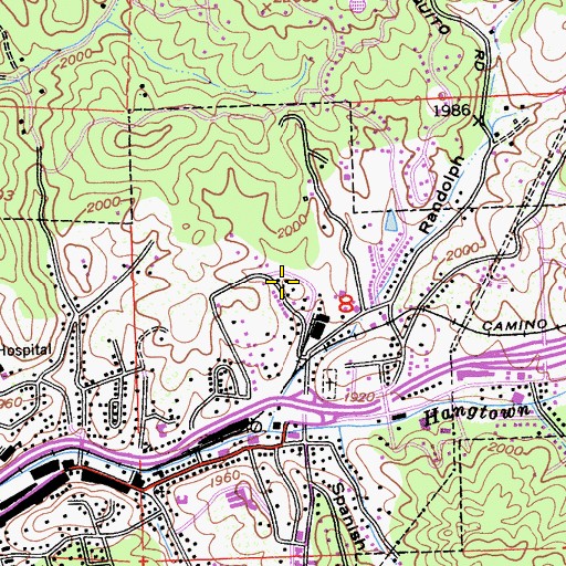 Topographic Map of Upper Town Public School (historical), CA