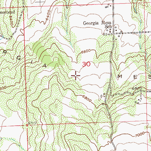 Topographic Map of Georgia Mesa, CO