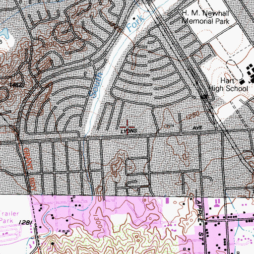 Topographic Map of Old Orchard Park, CA