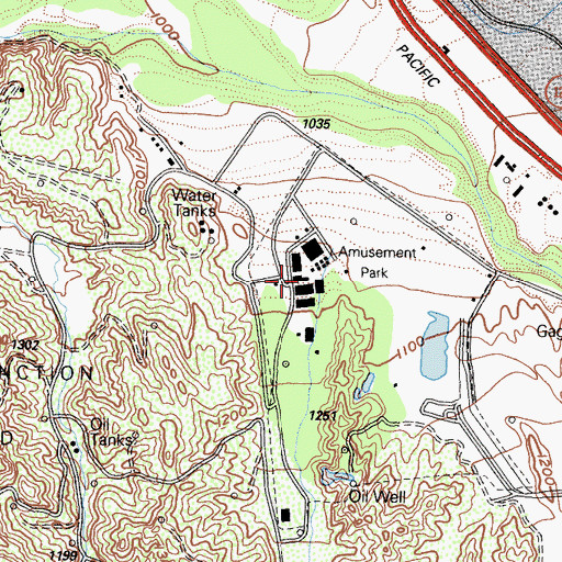 Topographic Map of Six Flags Magic Mountain, CA