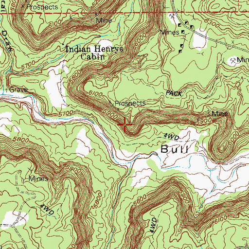 Topographic Map of Rabbit Foot Two Mine, CO