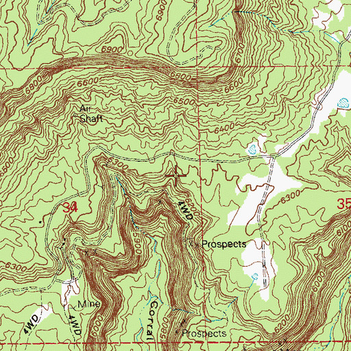 Topographic Map of Zebra Mine, CO