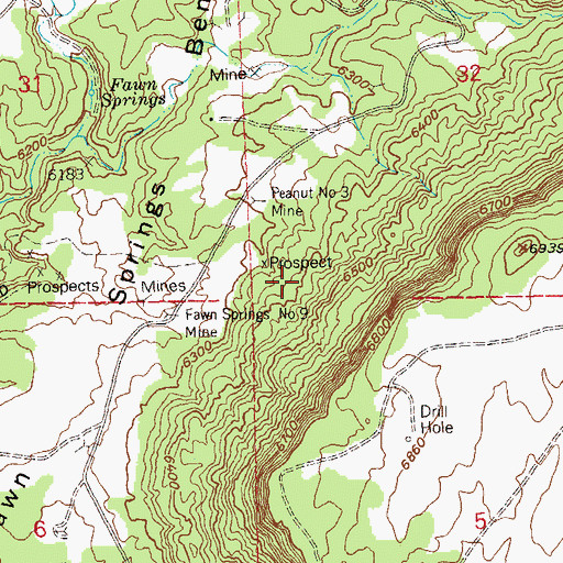 Topographic Map of Fawn Springs Number Twelve Mine, CO