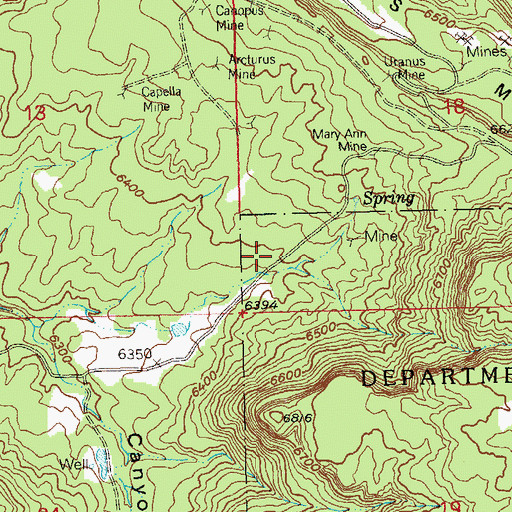 Topographic Map of Great Hesper Mine, CO