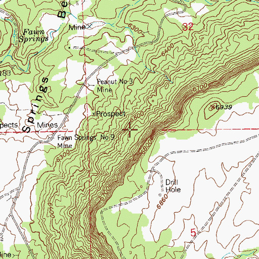 Topographic Map of Peanut Number Four Mine, CO