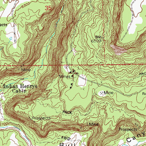 Topographic Map of Rim Rock Blues Number Nine Mine, CO