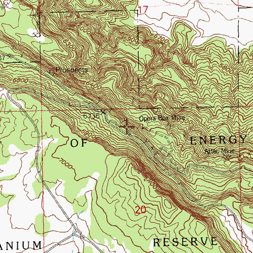 Topographic Map of West Opera Box Mine, CO
