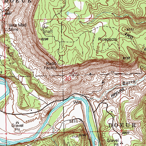 Topographic Map of Charlotte Number One Mine, CO