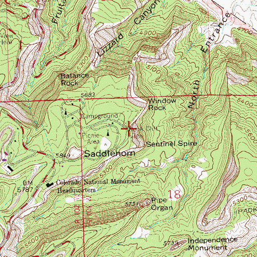 Topographic Map of Book Cliff View, CO