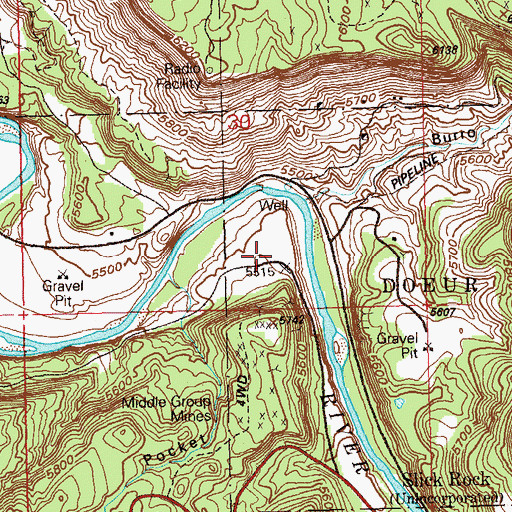 Topographic Map of Tommy White Mine, CO