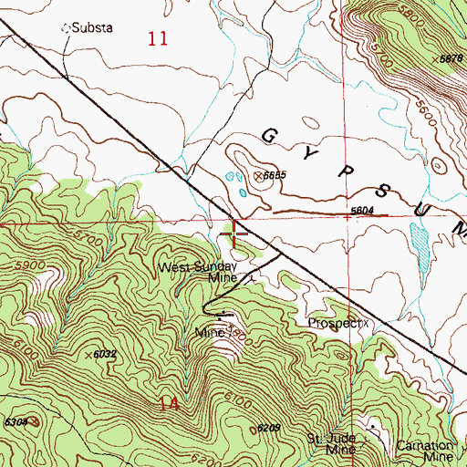Topographic Map of Vanura Claims Mine, CO