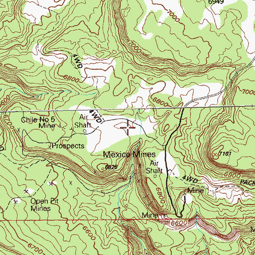 Topographic Map of Breezy Mine, CO