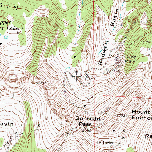 Topographic Map of Crested Butte Mine, CO