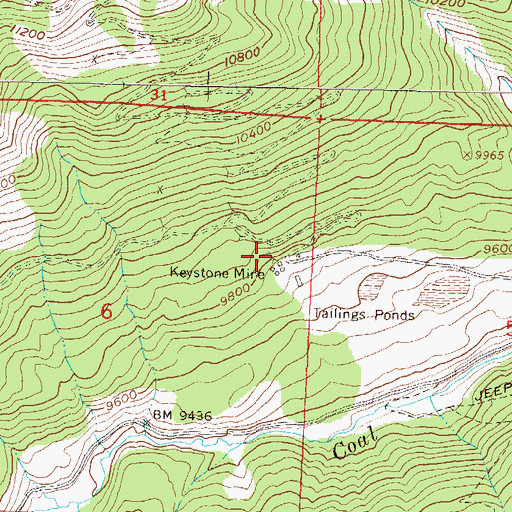Topographic Map of Mount Emmons Mine, CO