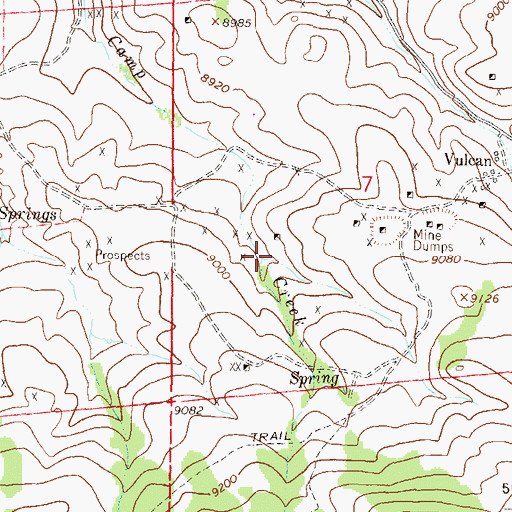 Topographic Map of Sunset Mine, CO