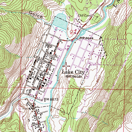 Topographic Map of Palmetto Mine, CO