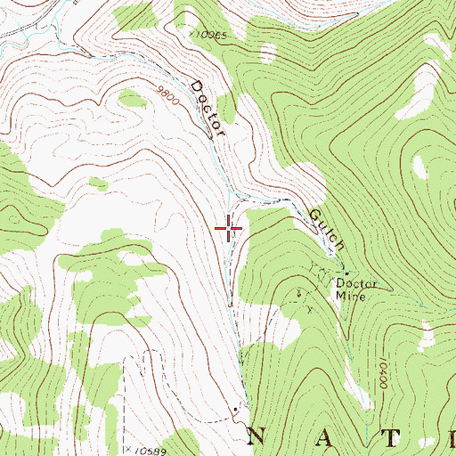 Topographic Map of Whip Shaft Mine, CO