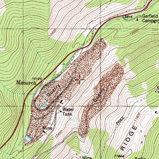 Topographic Map of Oshkosh Mine, CO