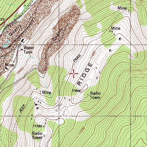 Topographic Map of Paymaster Mine, CO