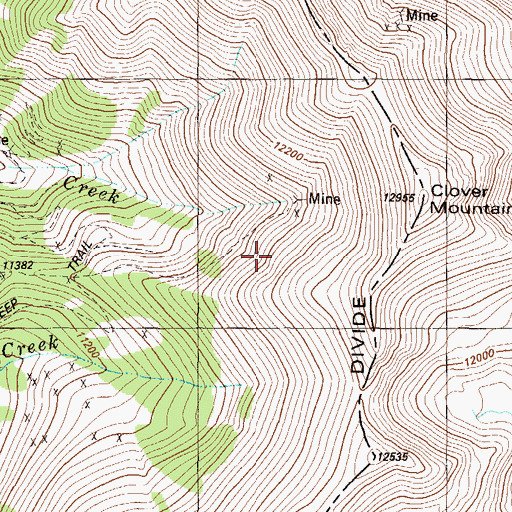 Topographic Map of South Quartz Creek Mine, CO
