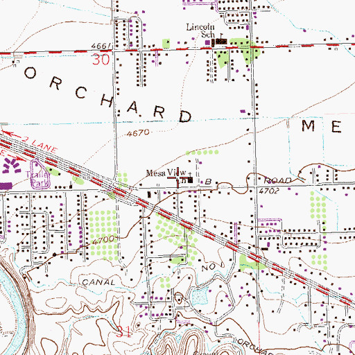 Topographic Map of Mesa View Church, CO