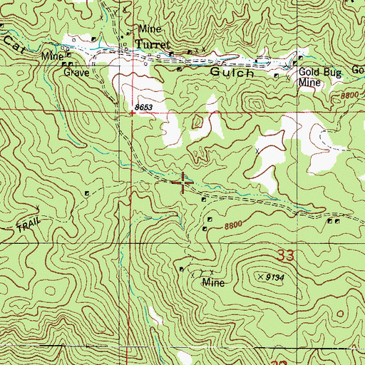Topographic Map of Allard Beryllium Mine, CO