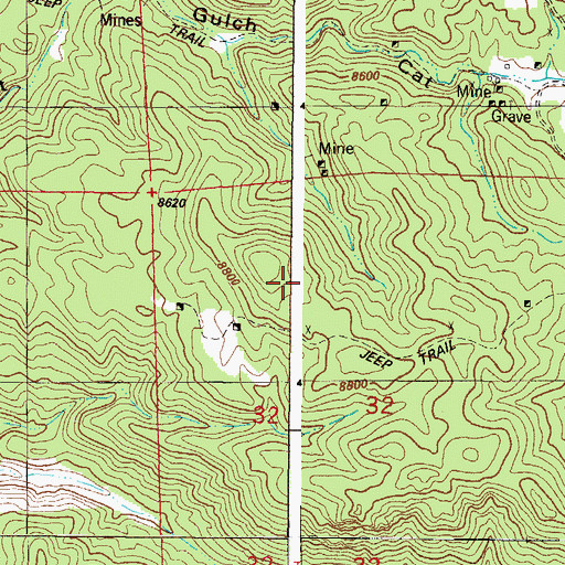 Topographic Map of Anaconda Mine, CO