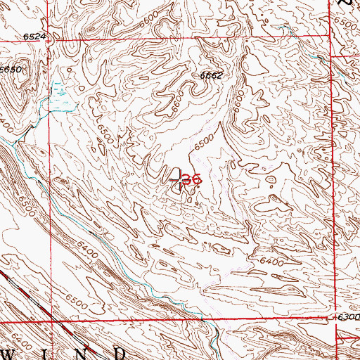 Topographic Map of Maverick Spring Anticline Number Five Mine, WY