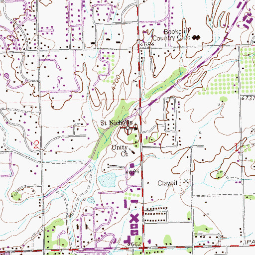 Topographic Map of Saint Nicholas Church, CO