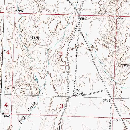 Topographic Map of Bray-Kile Claim, WY