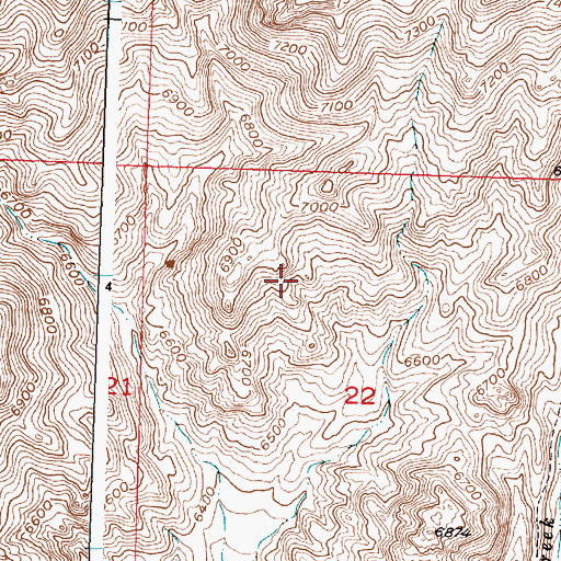 Topographic Map of Cliff Number Four Mine, WY