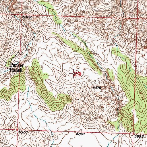 Topographic Map of Mint Number Two Mine, WY