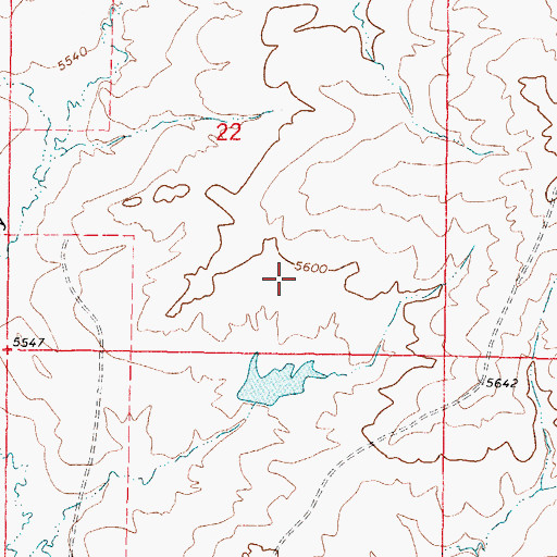 Topographic Map of Hemingway Number Five Mine, WY