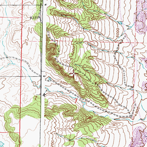 Topographic Map of Kaycee Bentonite Corporation Number Eighty-two Mine, WY